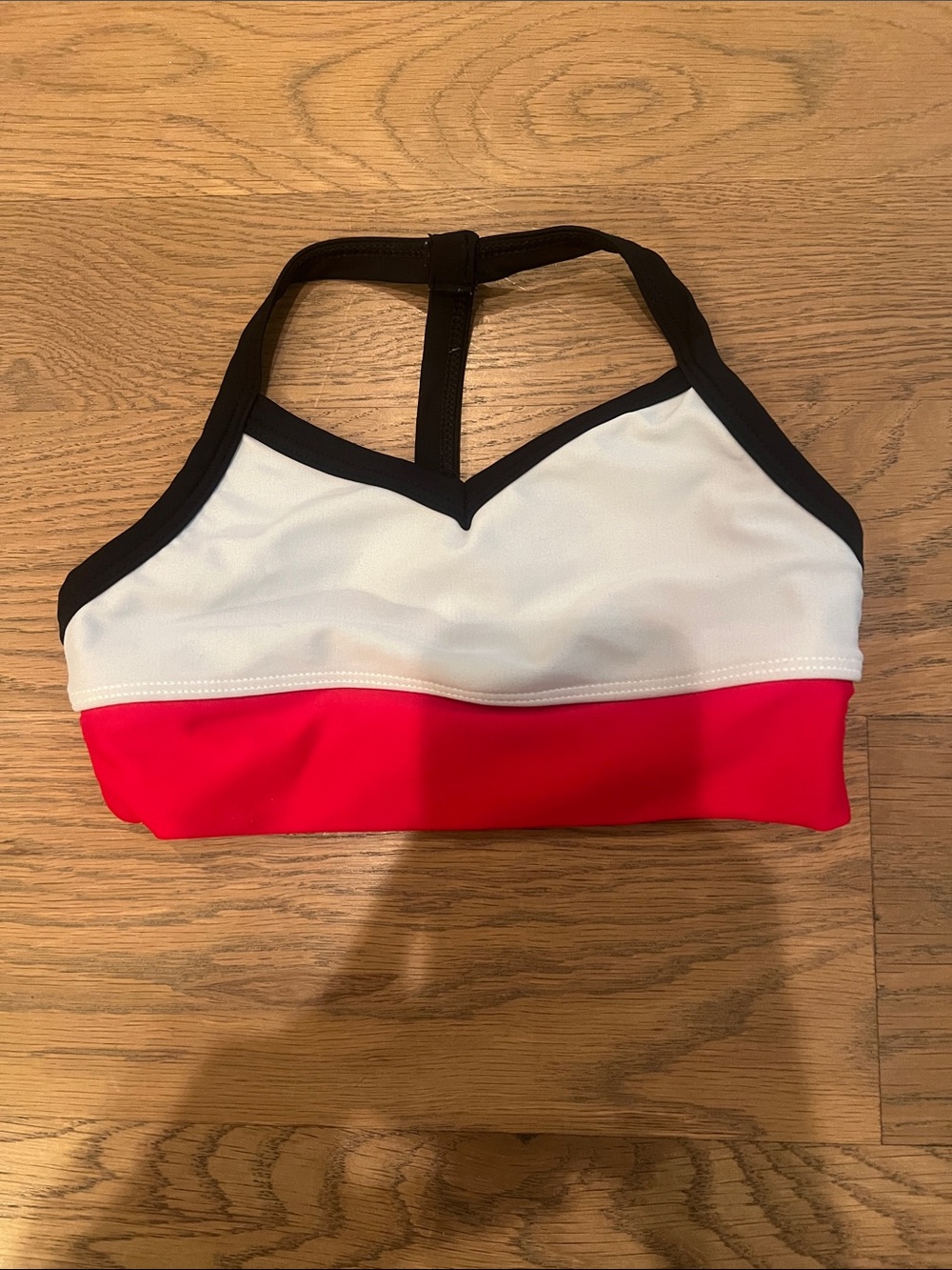 Girls' Colorblock Swim Top in White, Pink & Black